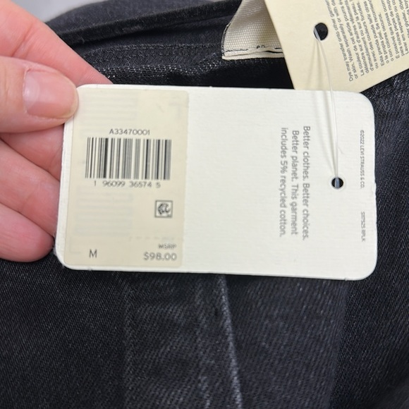 Levi’s Black Denim Puff Sleeve Button-Front Dress (Size M) NEW WITH TAGS - Picture 10 of 11